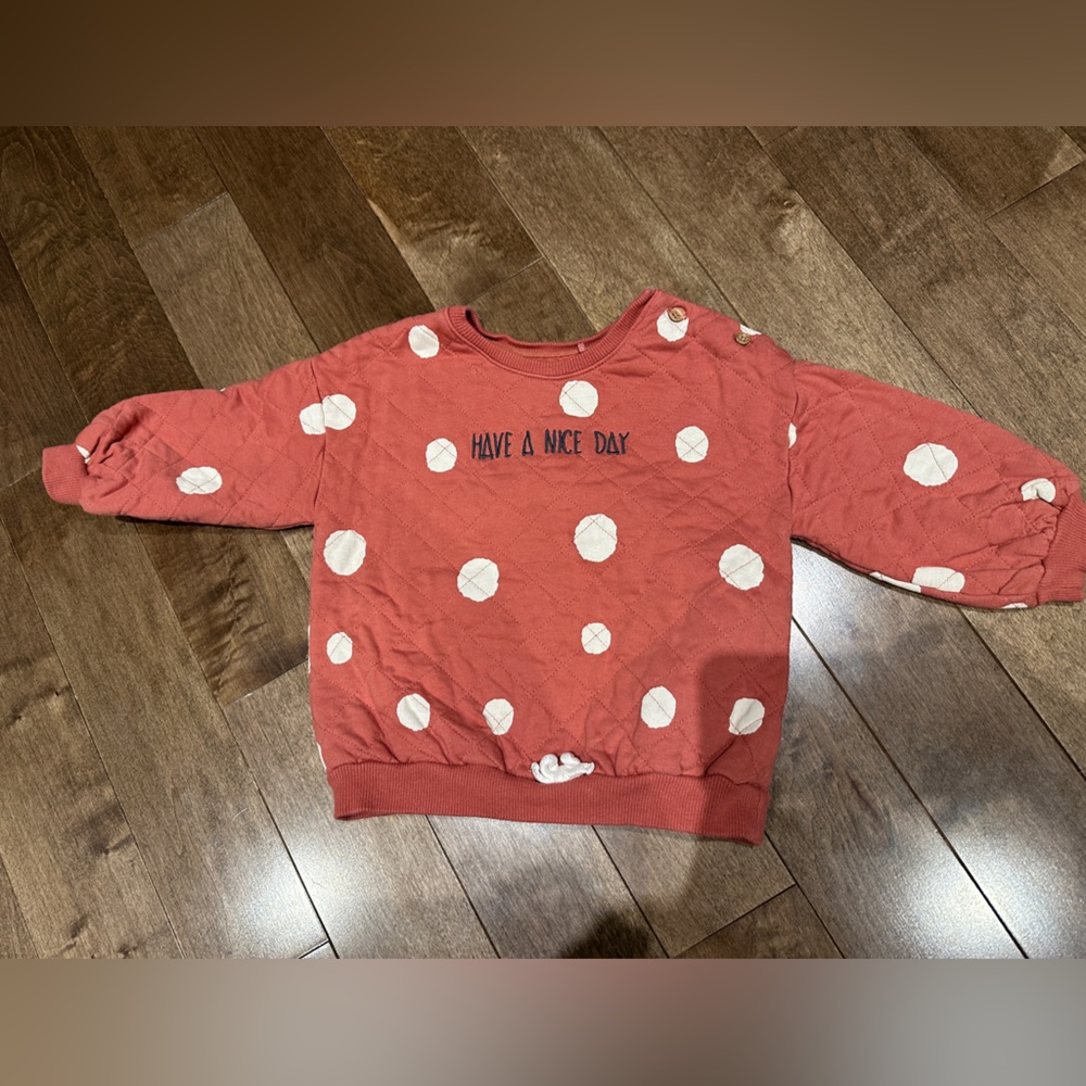 NEXT DIRECT - Light Red Polka Dot quilted Sweatshirt